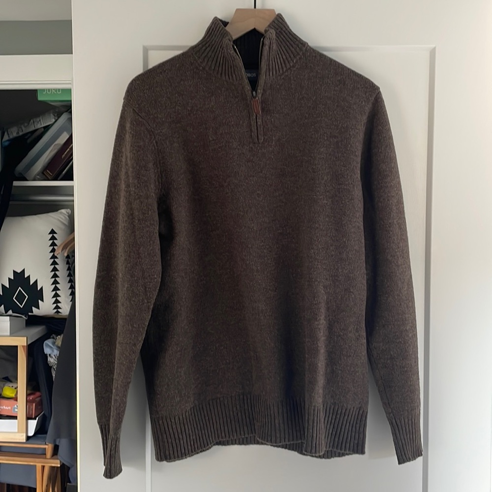 Bonobos Wool 1/4 Zip Sweater | Color: Brown | Size: L